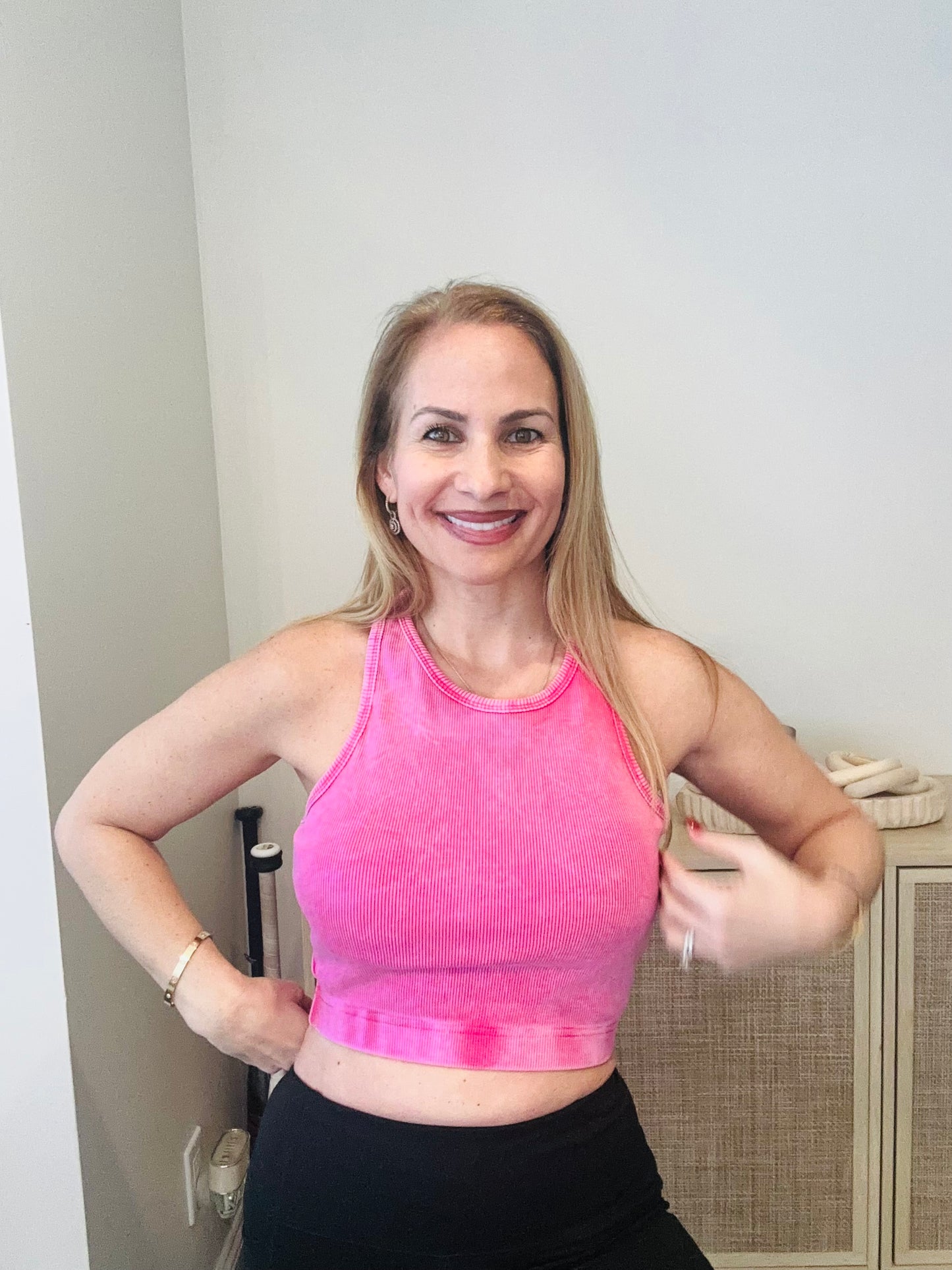 Ribbed Tank Tops with Pads