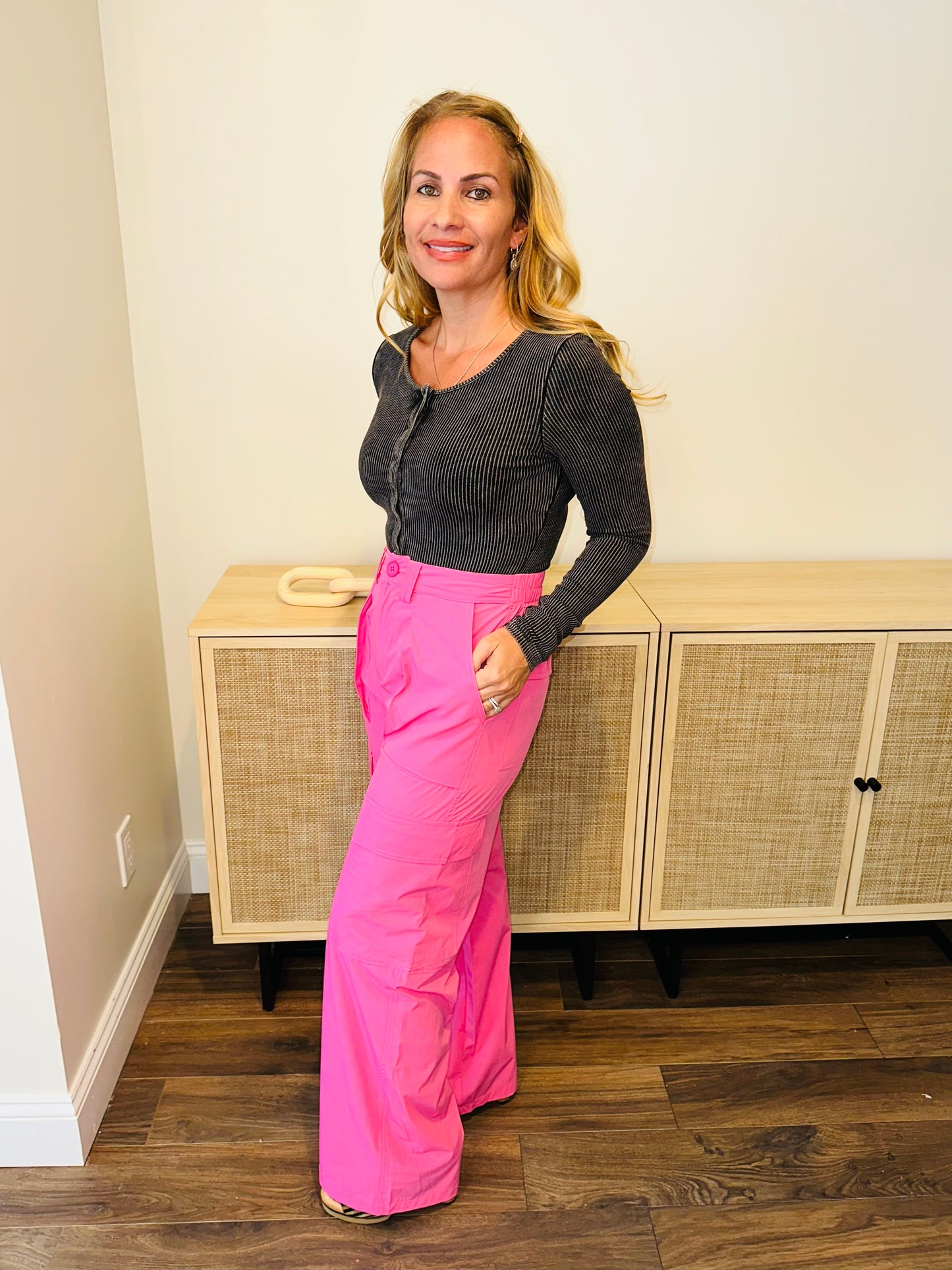 Pink Dressy Cargo Pant