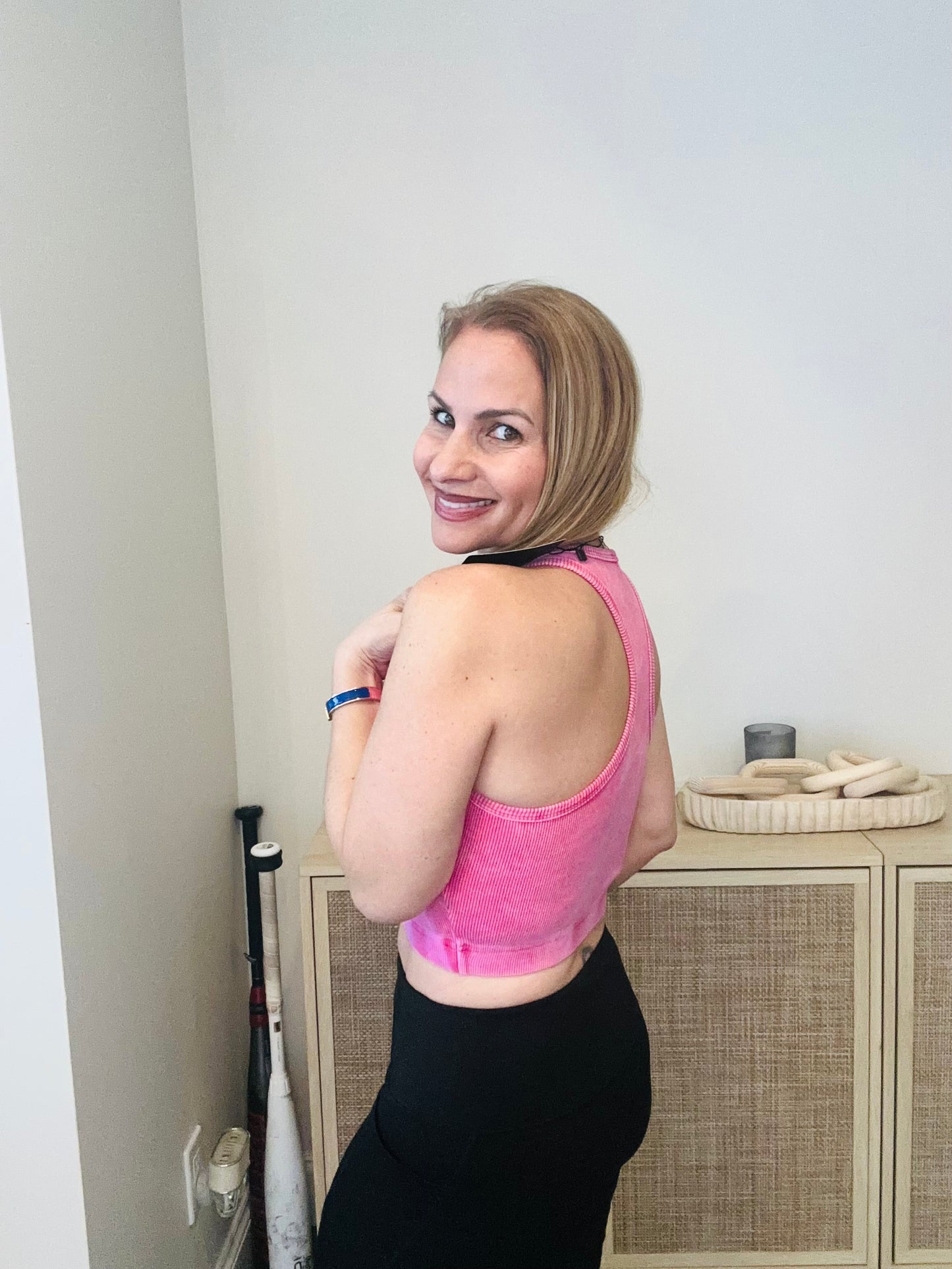 Ribbed Tank Tops with Pads