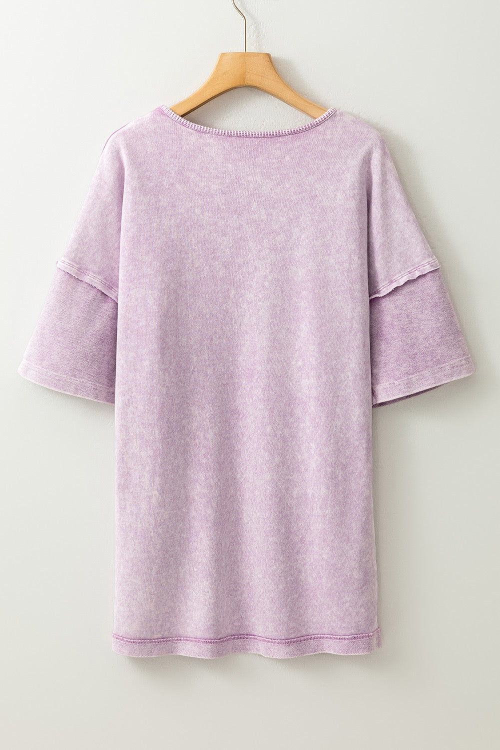 Acid Wash Short Sleeve Sweatshirt