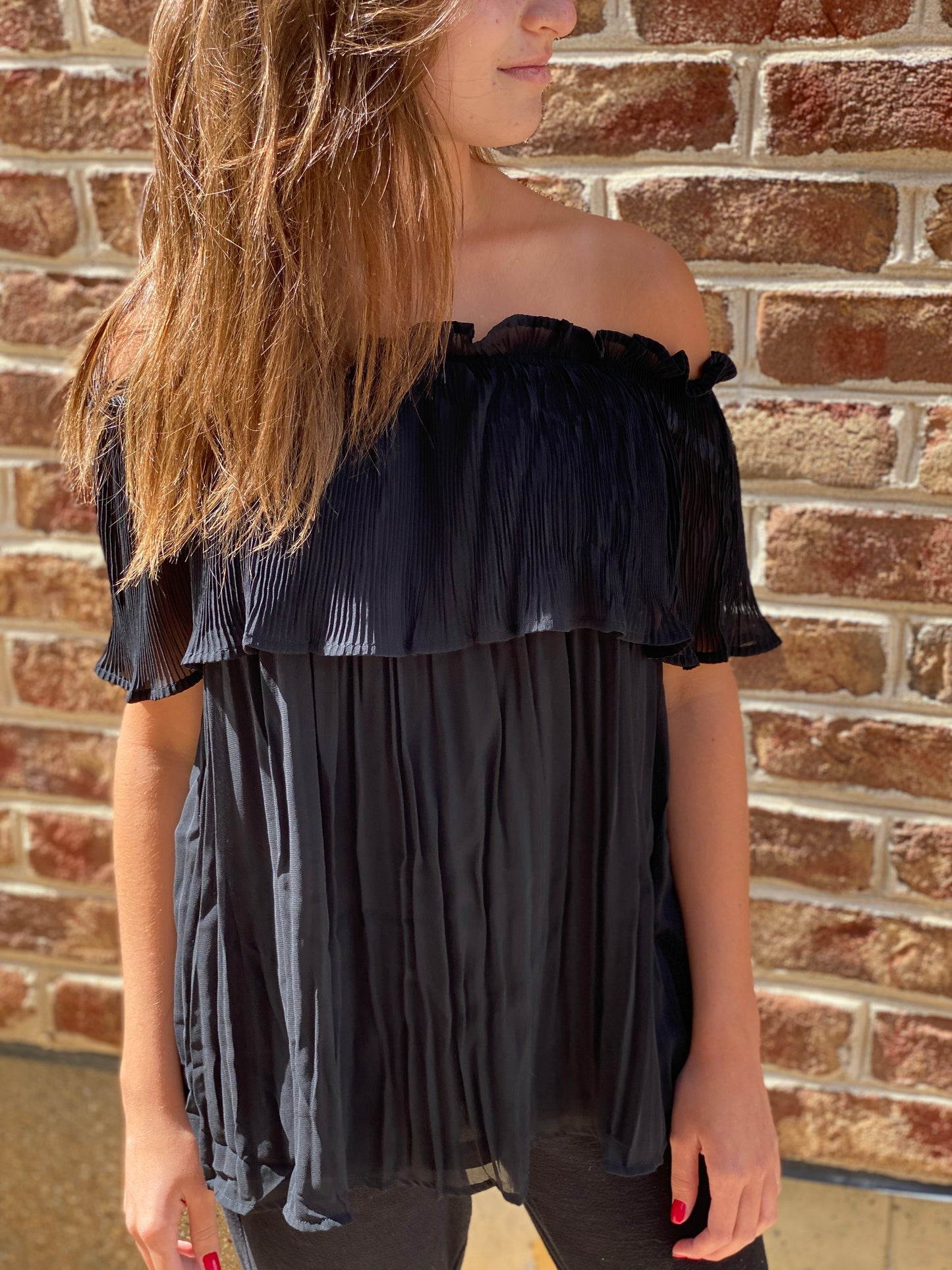 Black Off The Shoulder Top