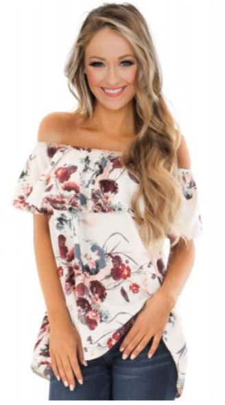 Off The Shoulder Floral Top