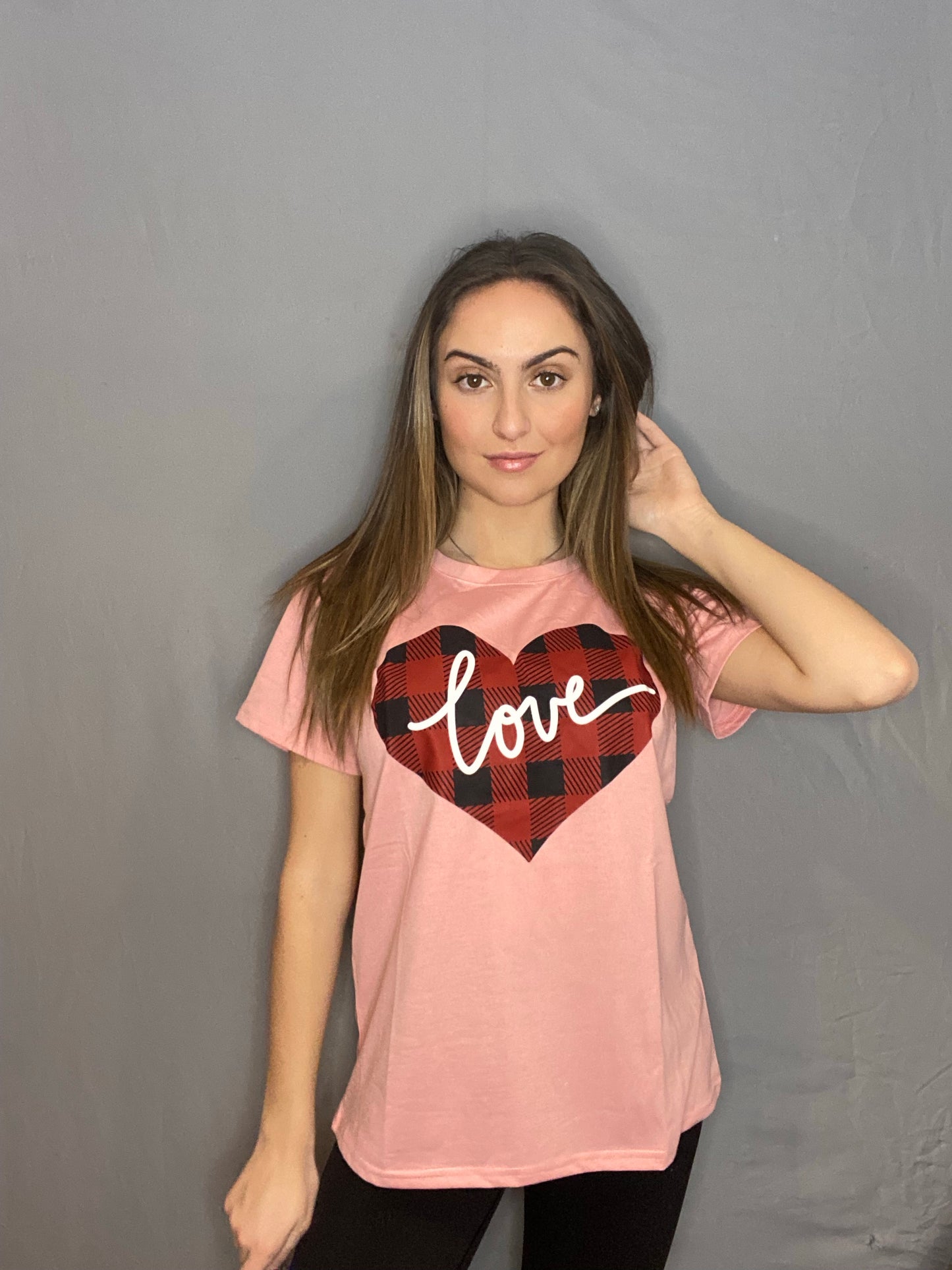 Love heart top pink