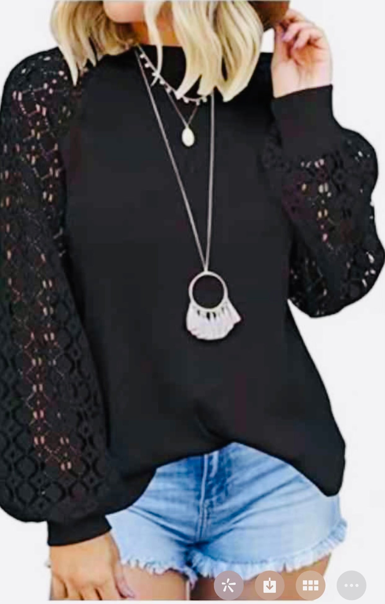 Lace Sleeve Top