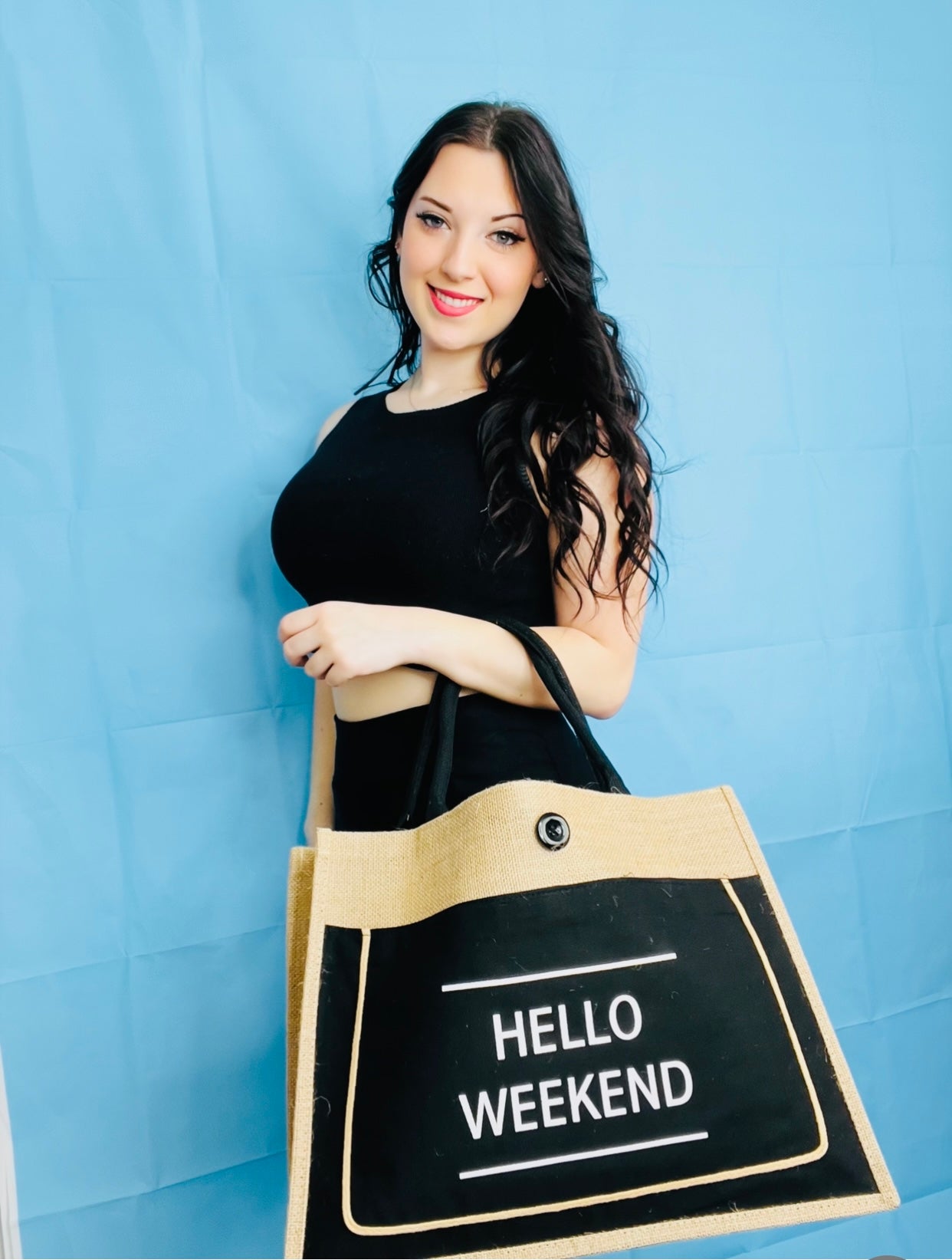Hello Weekend Canvas Tote