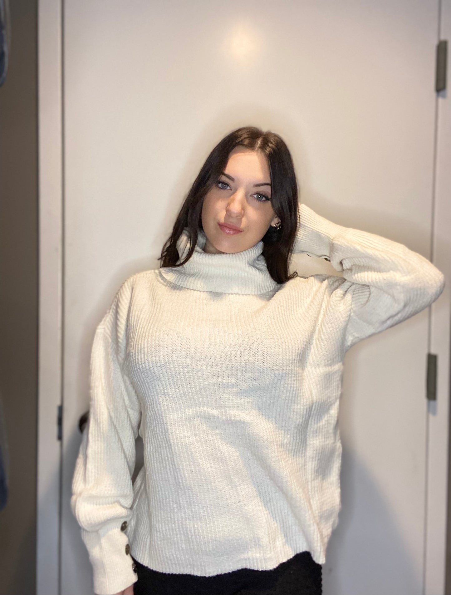 Button Sleeve Sweater