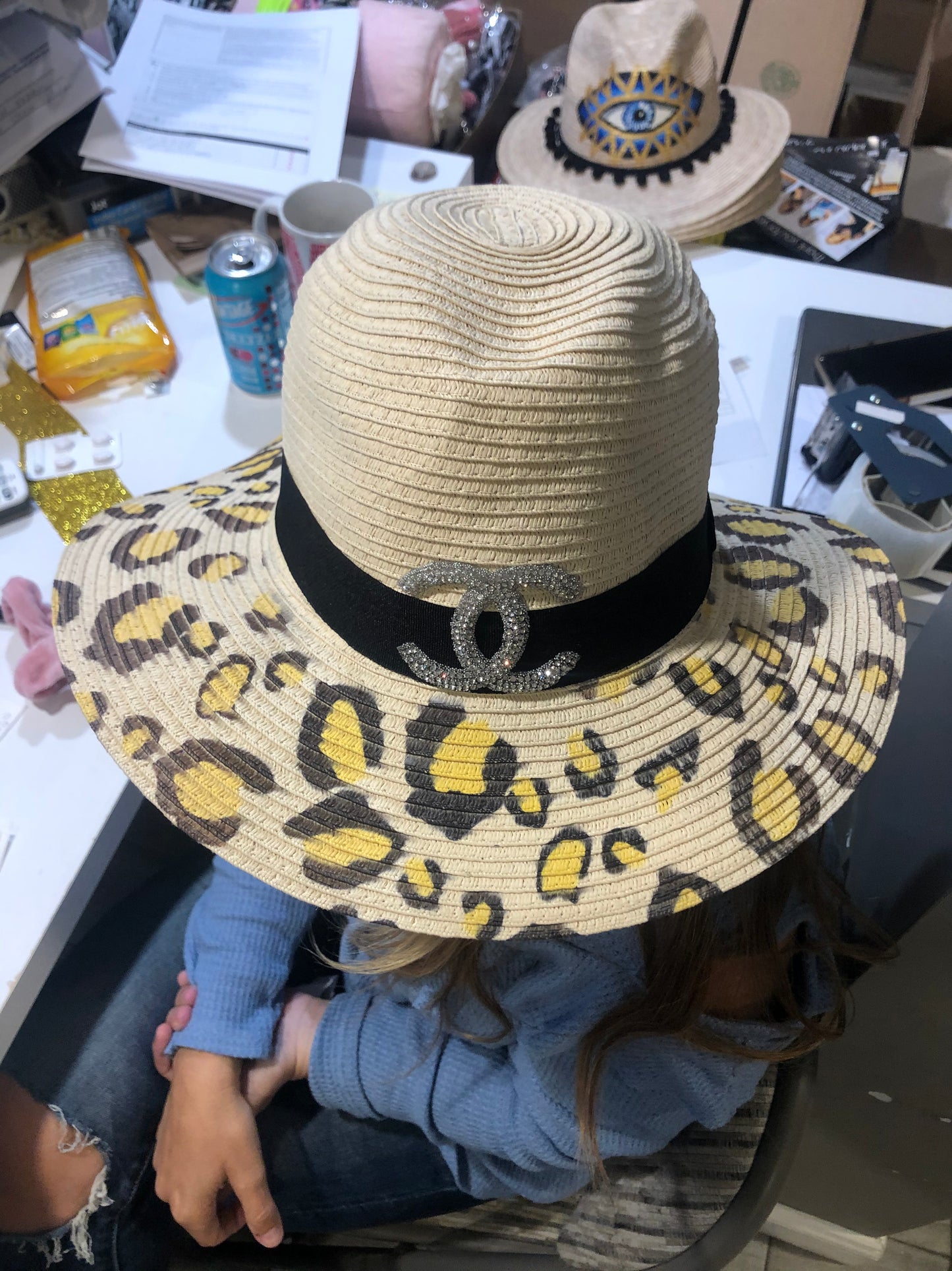 Leopard floppy hat