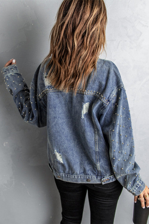 Embellished Distressed Denium Jacket