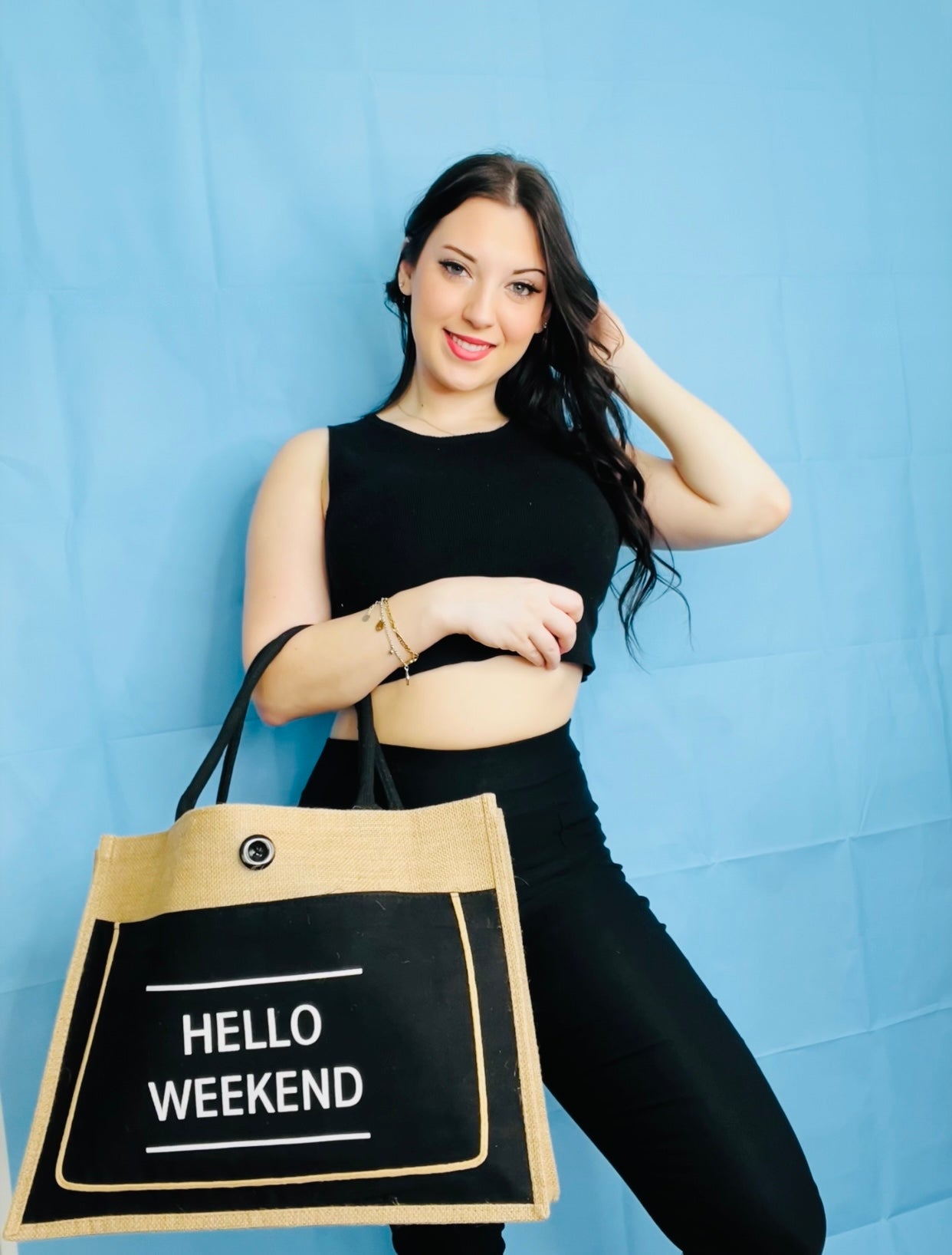 Hello Weekend Canvas Tote
