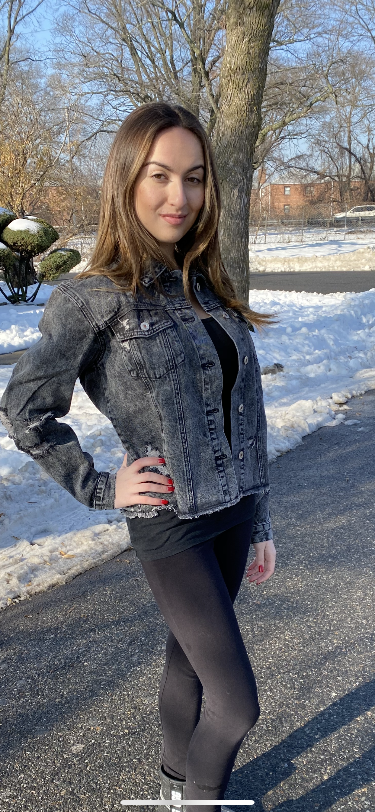 Black distress Denim jacket