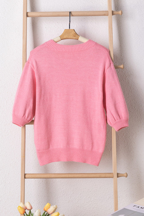 Mom Tinsel Short Sleeve Sweater