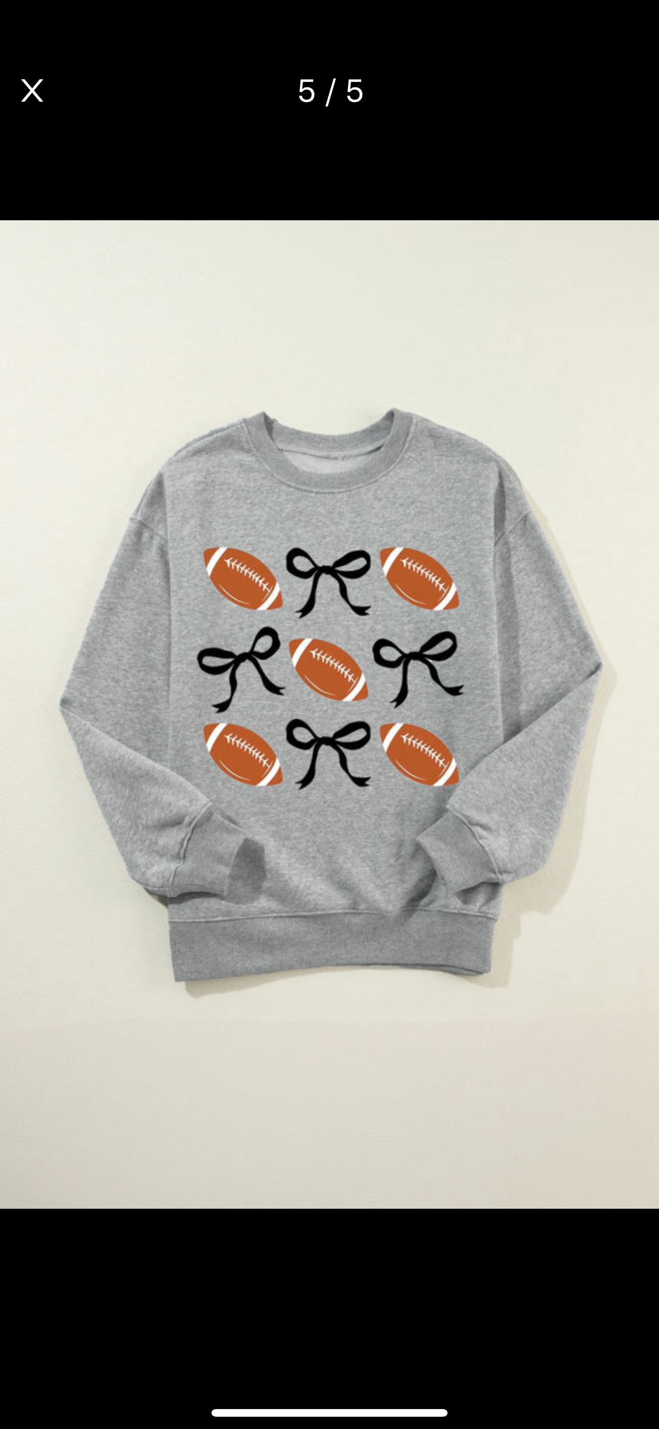 Football and Bows Graphic Sweatshirt