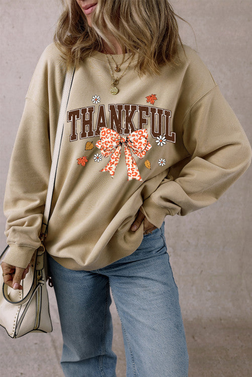 Thankful Sweatshirt with Graphic