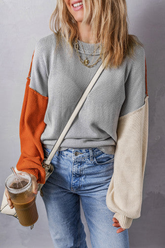 Knit Sweater Ribbed Sleeve