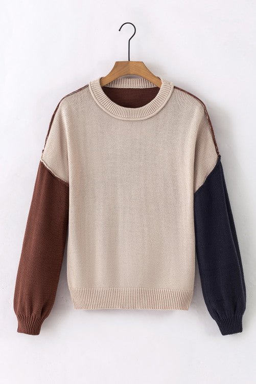 Knit Sweater Ribbed Sleeve