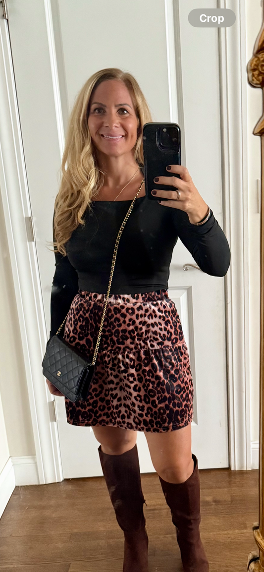 Velvet Skirt with Shorts