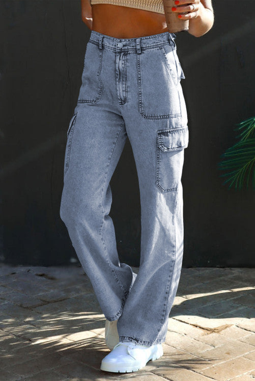 High Waist Cargo Jeans