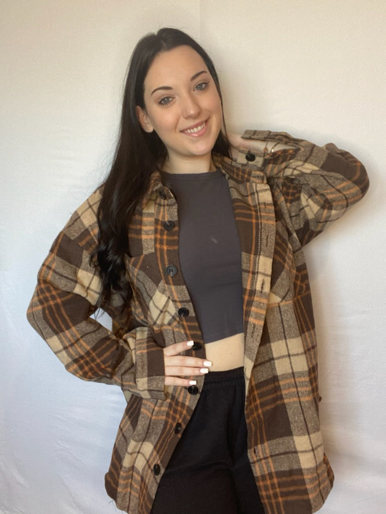 Brown plaid Shacket