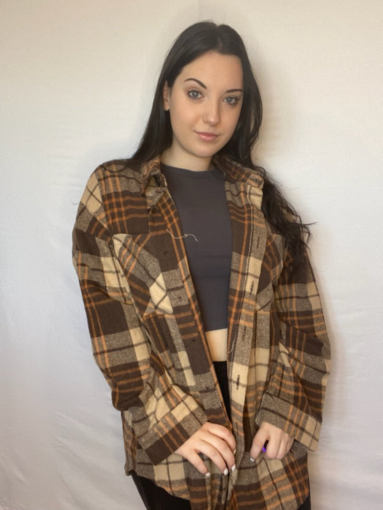 Brown plaid Shacket