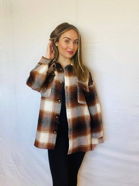 Brown Plaid Shacket