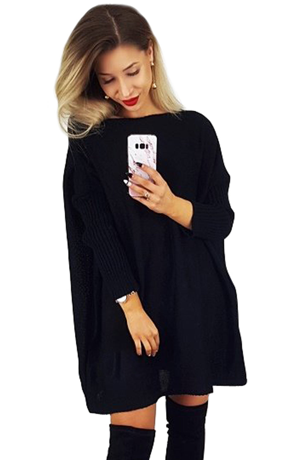Oversized Sleeve Sweater Dress