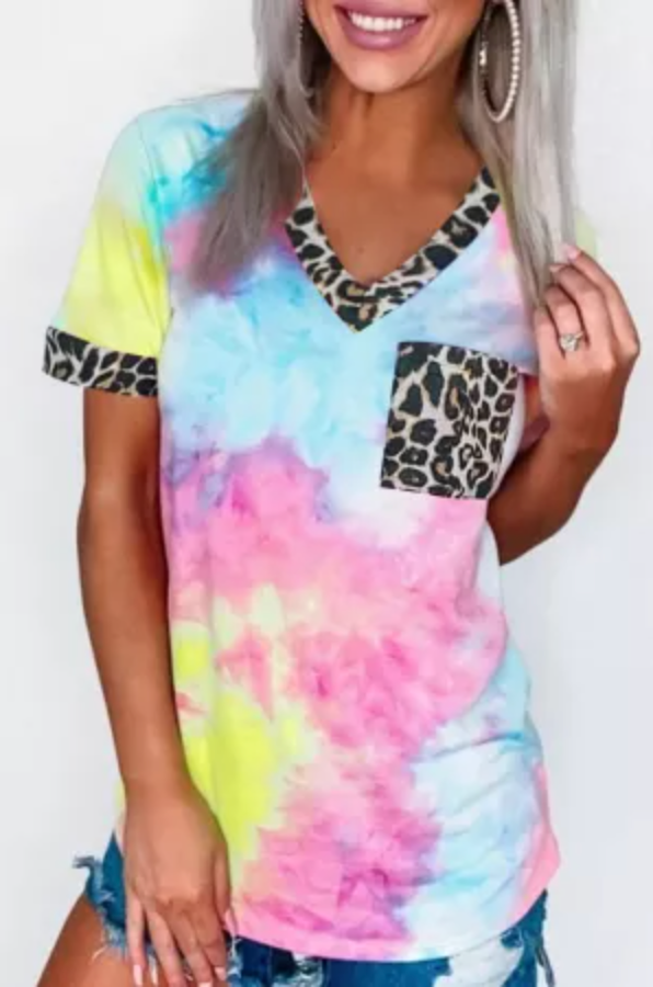 Hypnotized Tie Dye Leopard Top