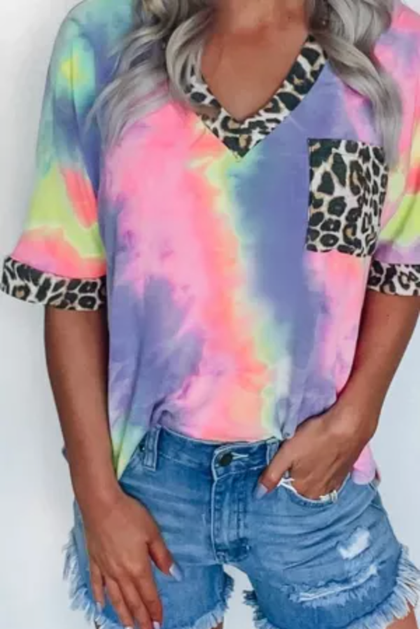 Hypnotized Tie Dye Leopard Top
