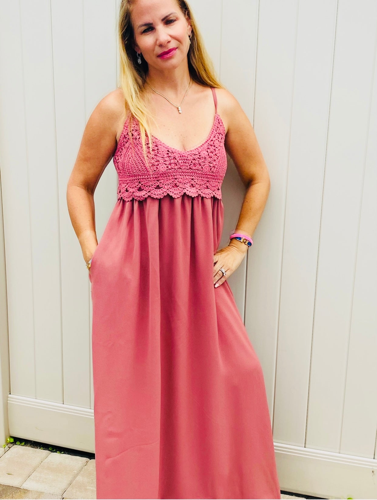 Mauve Pocket Maxi Dress