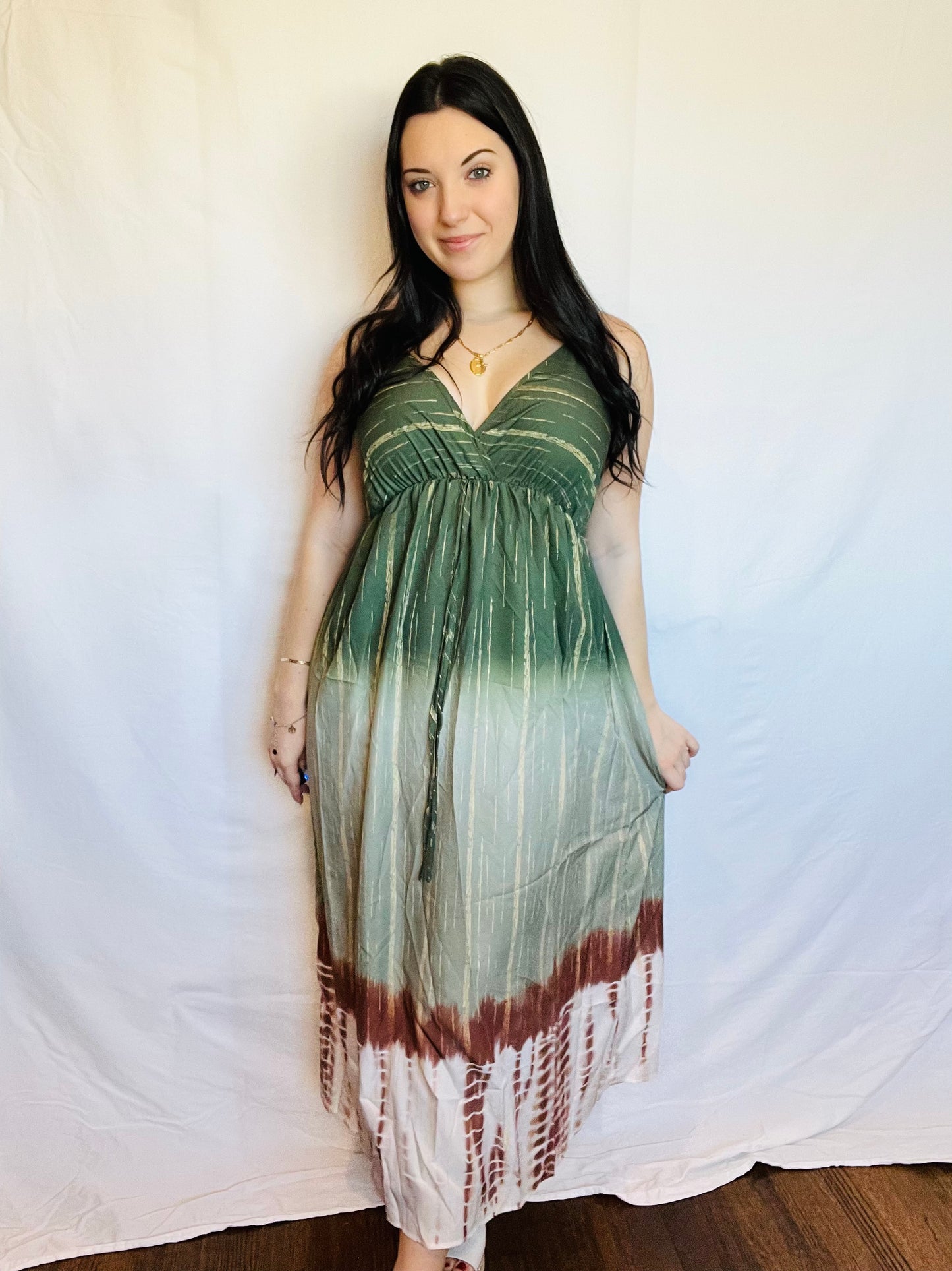 Tie dye ombré maxi dress