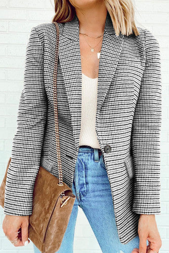 Plaid Button Down Blazer