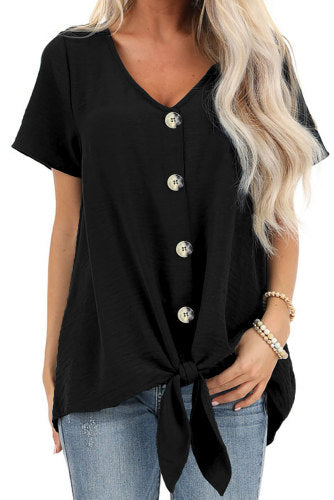 Black Button Tie top