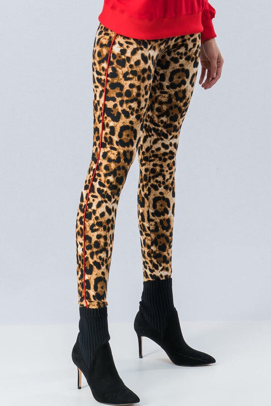 Leopard stripped legging
