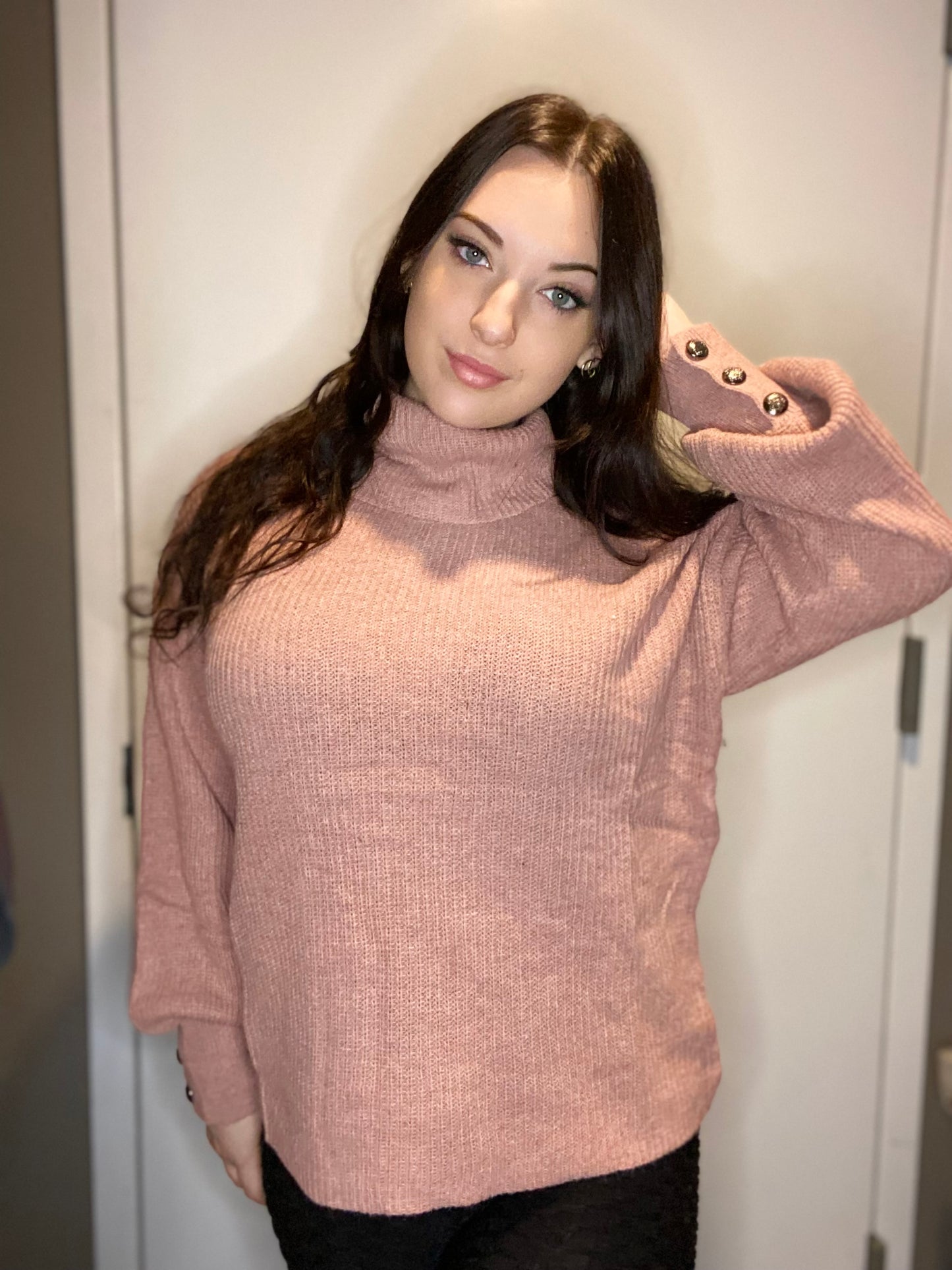 Button Sleeve Sweater