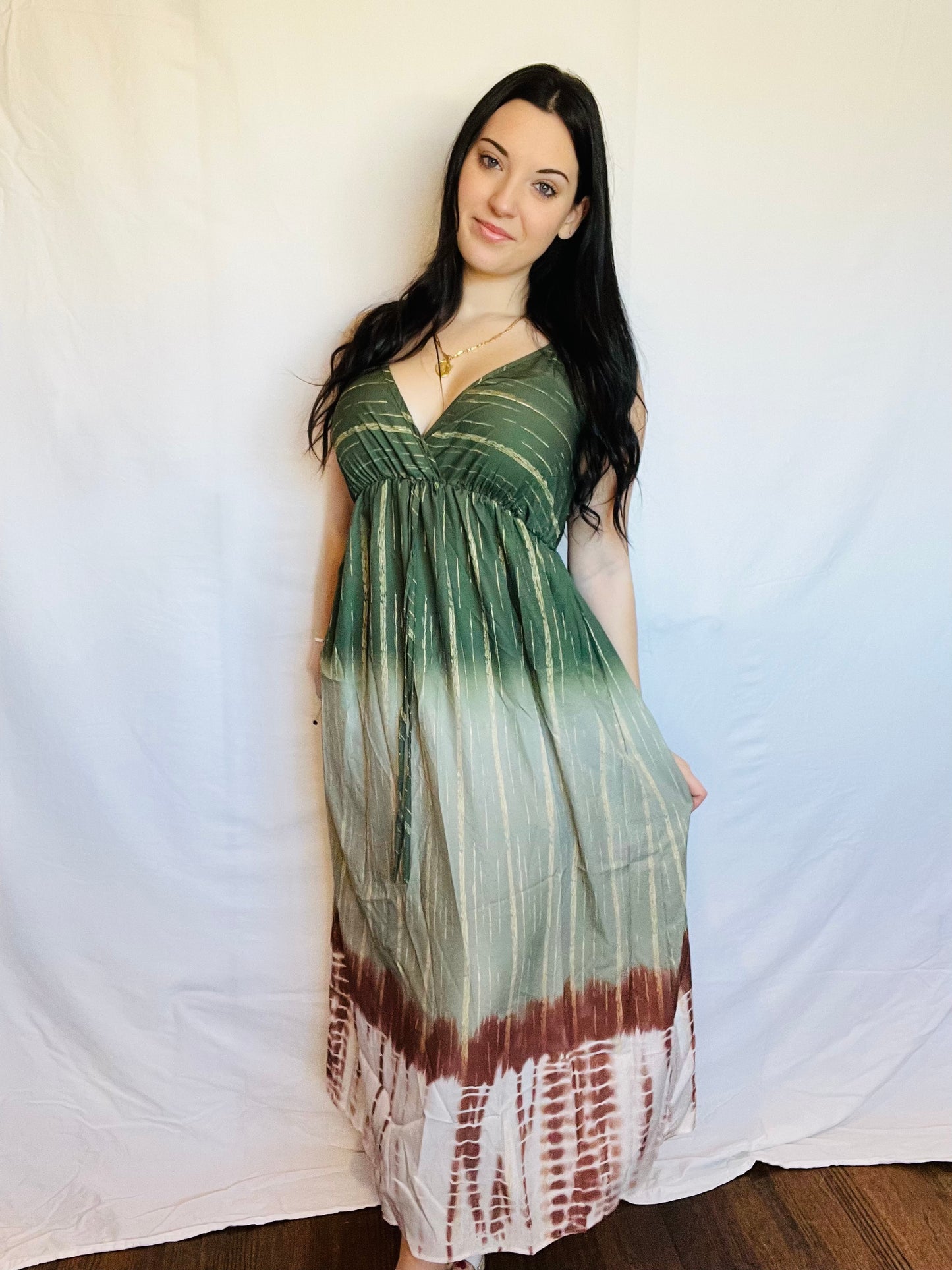 Tie dye ombré maxi dress
