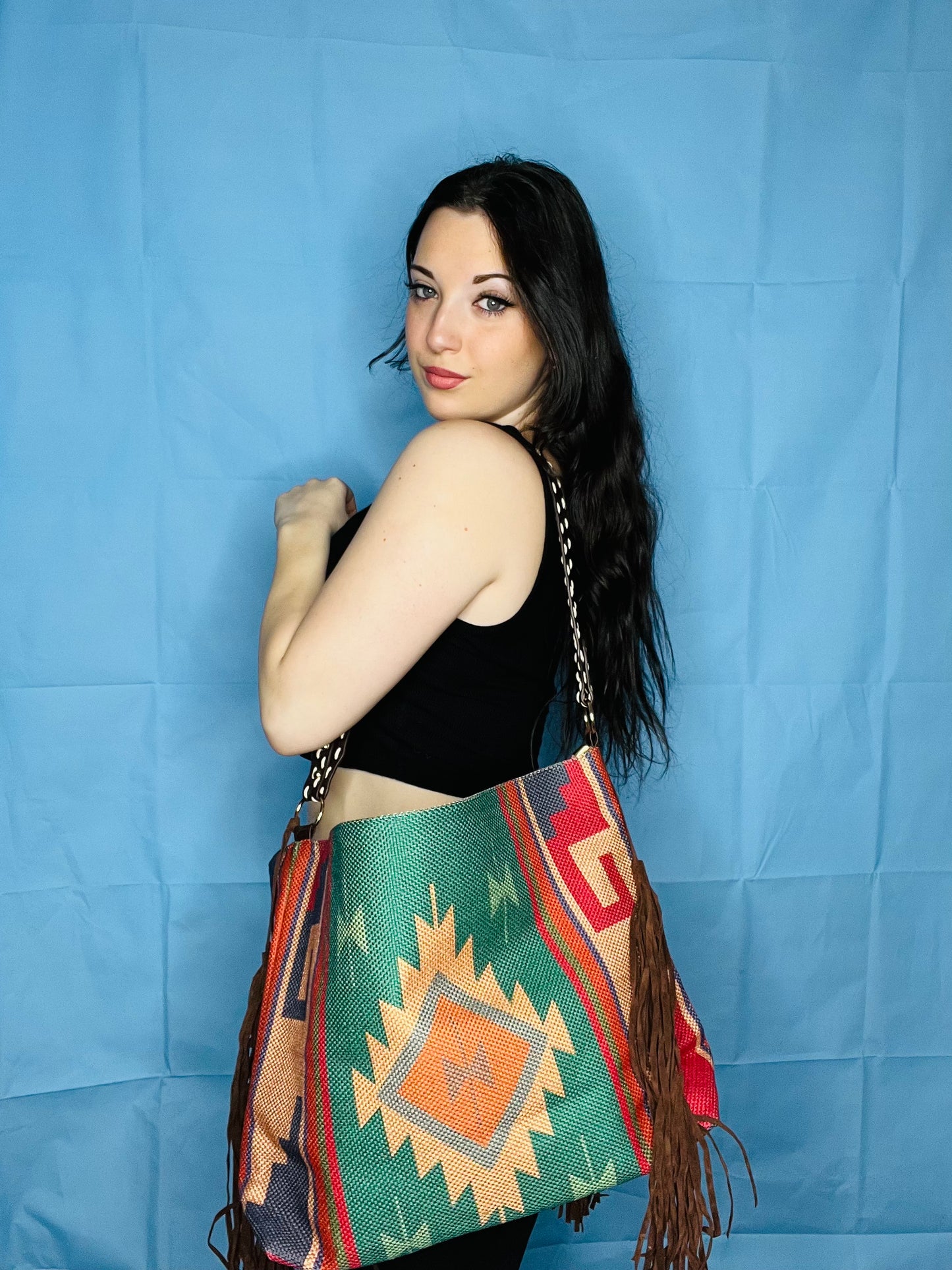 Green- Multi-Colored Tote Bag