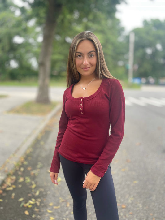 Waffle Button Top Three colors