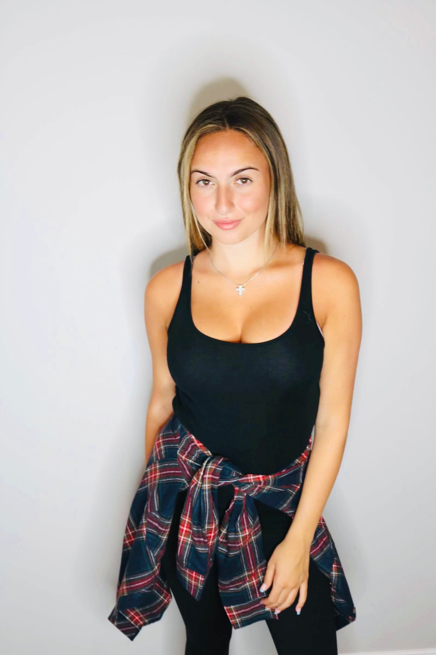 Plaid Leopard Top