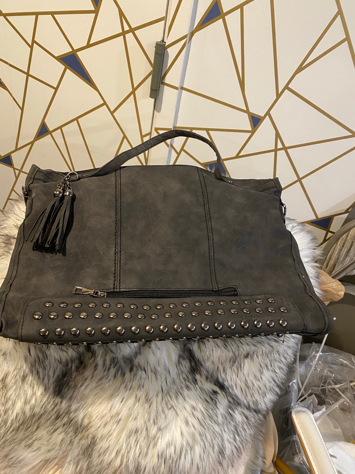 Suede tote cross body or tote