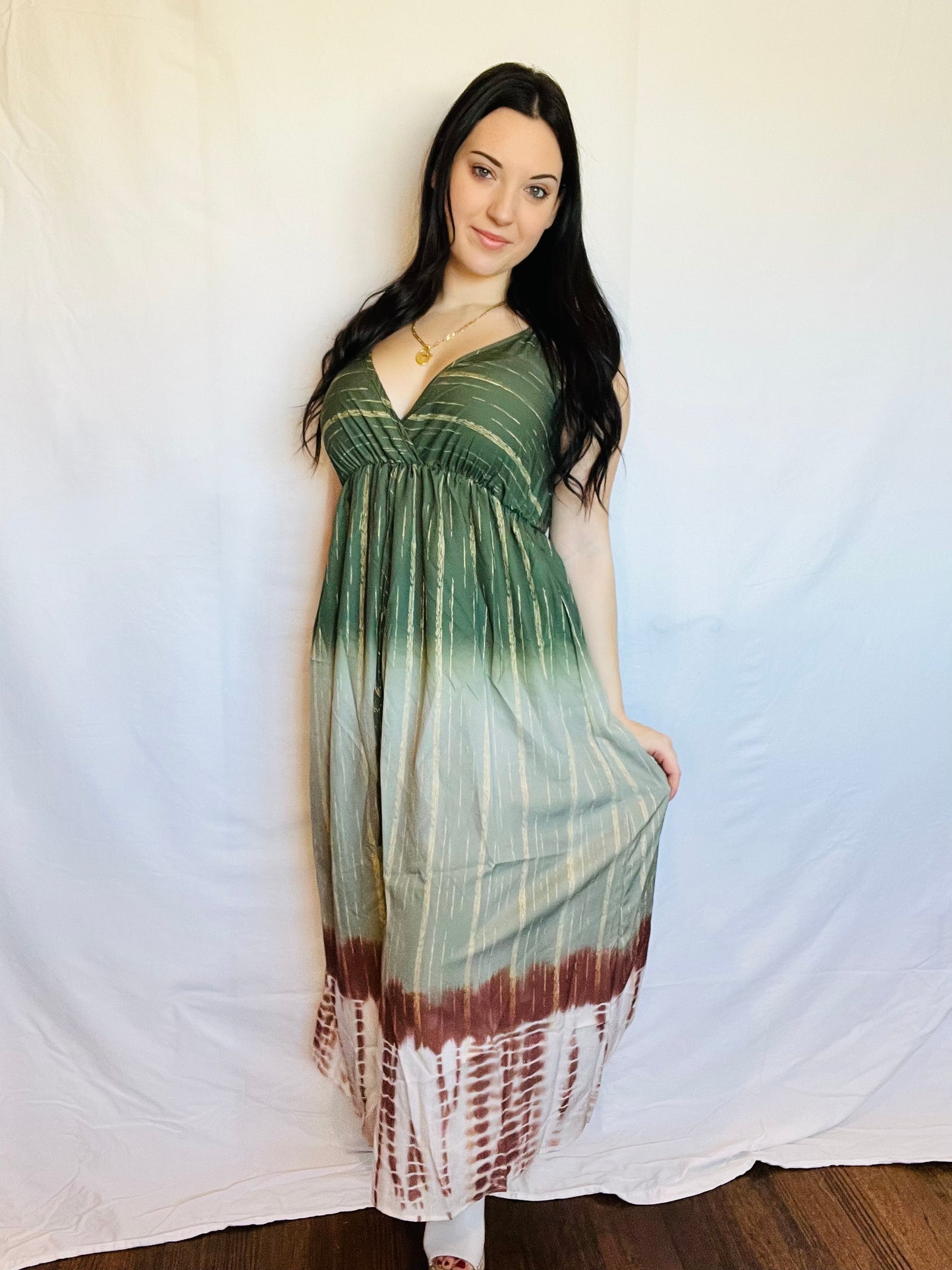 Tie dye ombré maxi dress