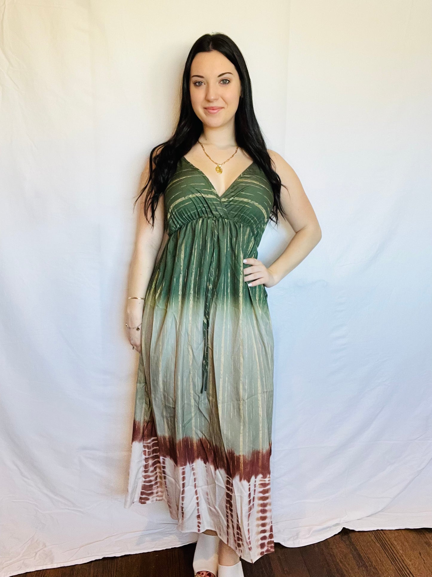 Tie dye ombré maxi dress