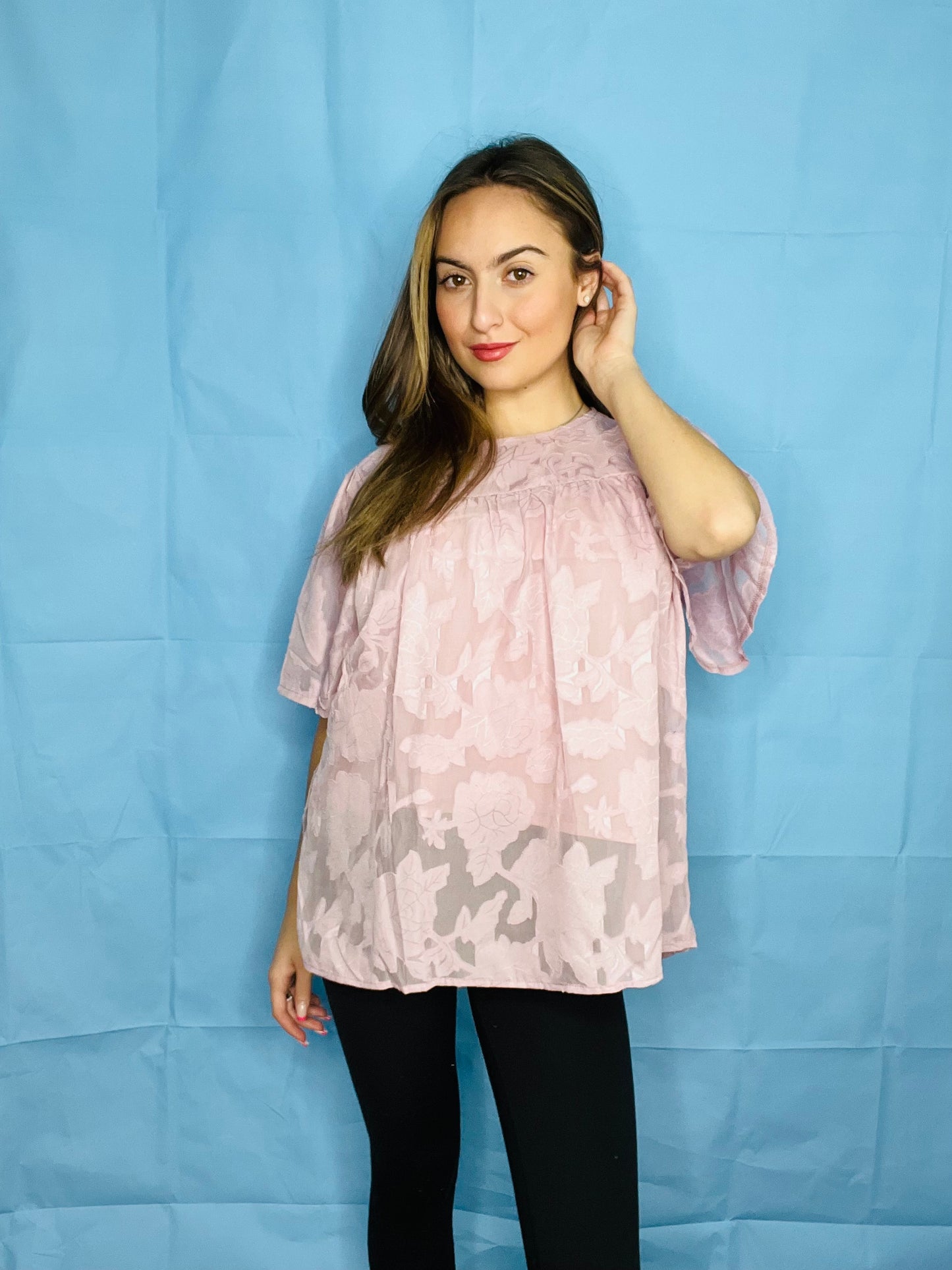 Pink Lace Blouse