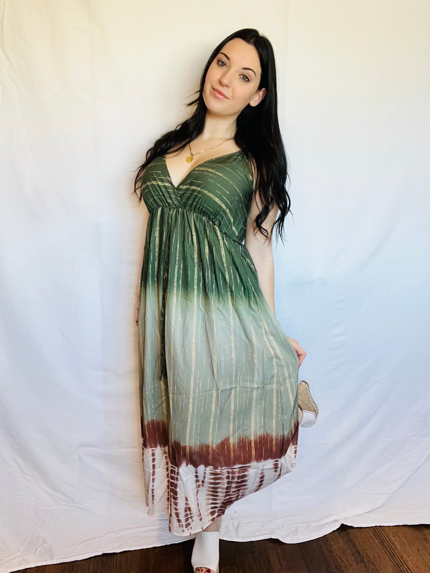 Tie dye ombré maxi dress