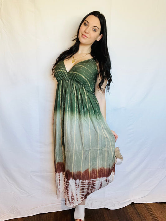 Tie dye ombré maxi dress