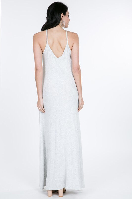 Spaghetti Strap Sleeveless V-Neck Maxi Dress P1215 - KELLY GREEN. Spaghetti Strap Sleeveless V-Neck Maxi Dress Fabric