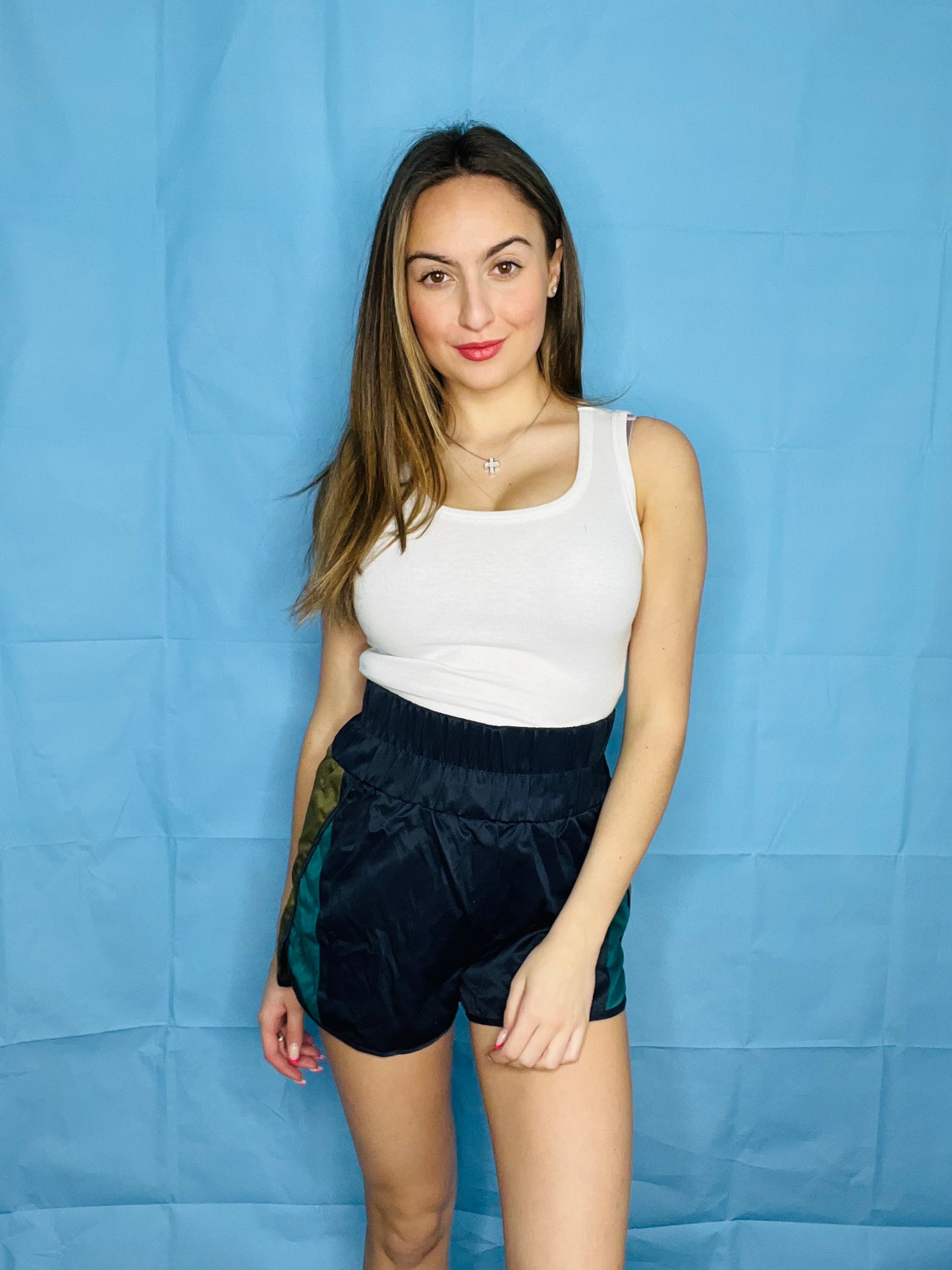 Navy Color Block shorts