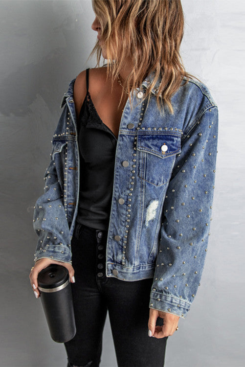 Embellished Distressed Denium Jacket