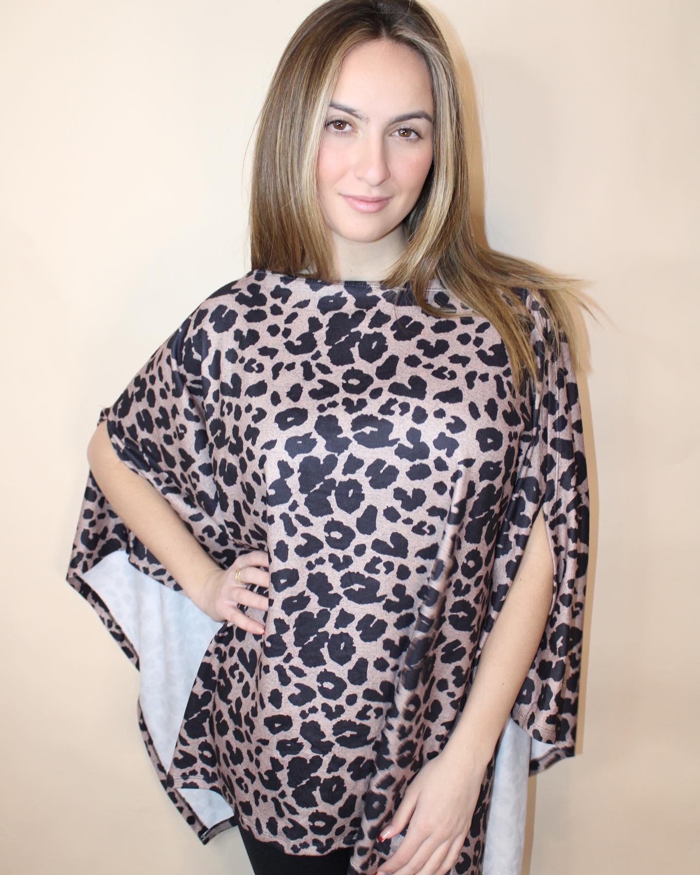 Leopard Poncho Top