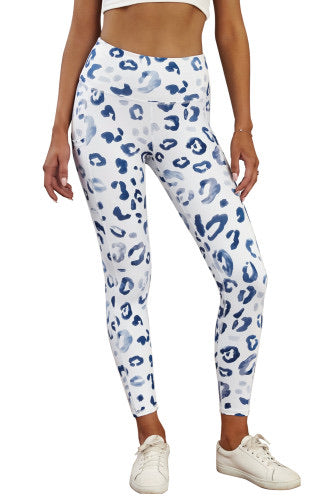 Leopard white leggings
