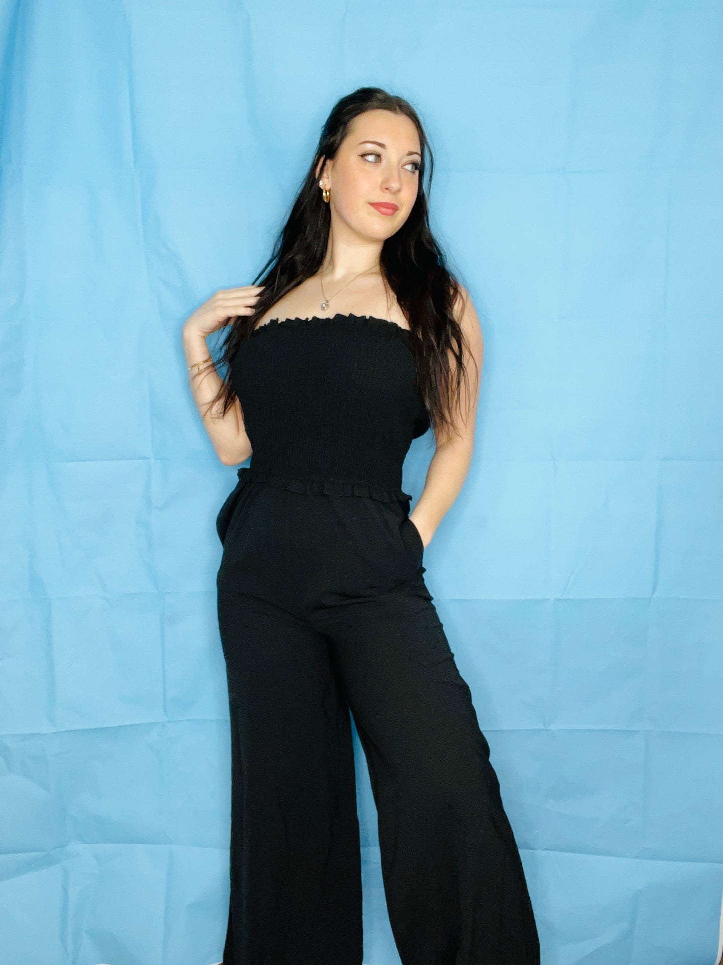 Black Strapless jumpsuit