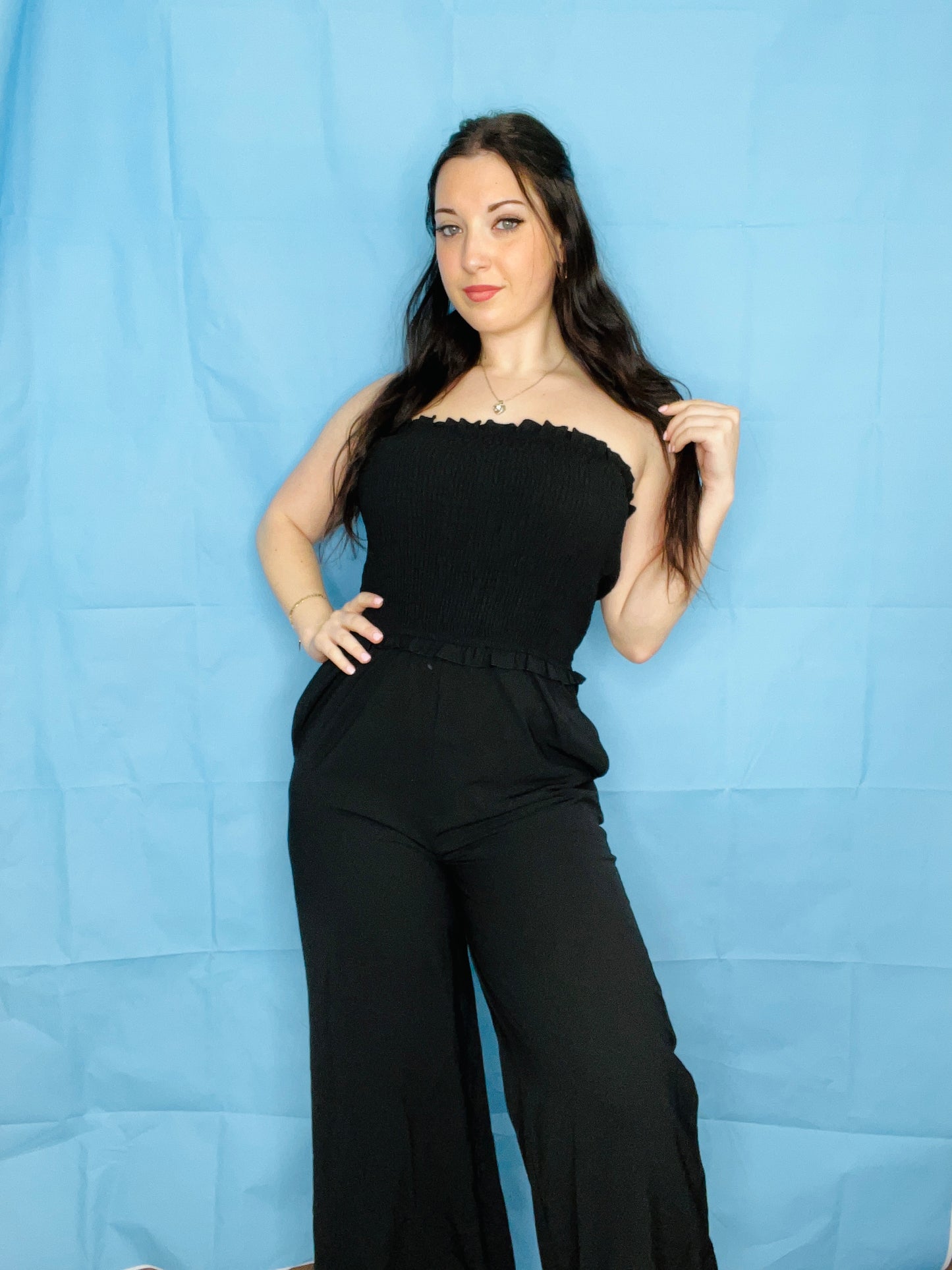 Black Strapless jumpsuit